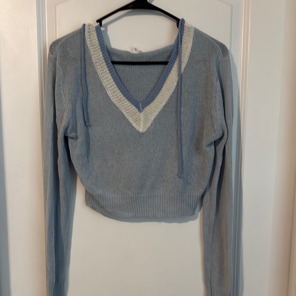 Blue V-Neck Sweater
